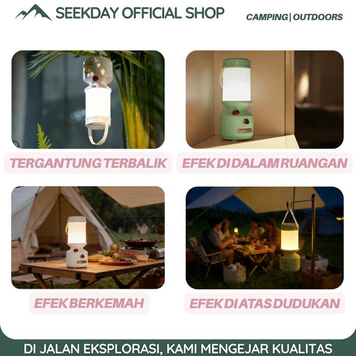 SEEKDAY Lampu Emergency Led Tahan 24 Jam Lama Lampu Cas Tend Camping Lampu Gantung Outdoor