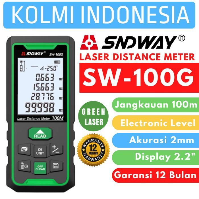 Promo SNDWAY Meteran Laser Digital Green Laser 100 Meter SW-100G Laser Hijau