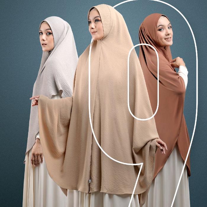 Khimar Jumbo Bahan Crinkle Airflow - Pet Antem Hijab Syar'i Bergo Instan Nissa Hijab {179}