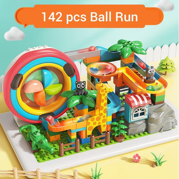 FEELO ELECTRIC BALL RUN BUILDING BLOCKS MAINAN BALIK SUSUN ANAK FEELO SLIDE