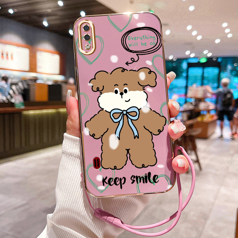 Casing Hp Untuk Samsung Galaxy A01 M01 Core A01 Core Case Casing Anjing yang lucu pola plating shell