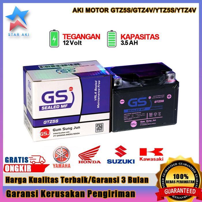 "New" Aki Motor Beat GTZ5S 5AH Aki Motor Honda Beat Fi Beat Street Beat Pop Aki Kering MF