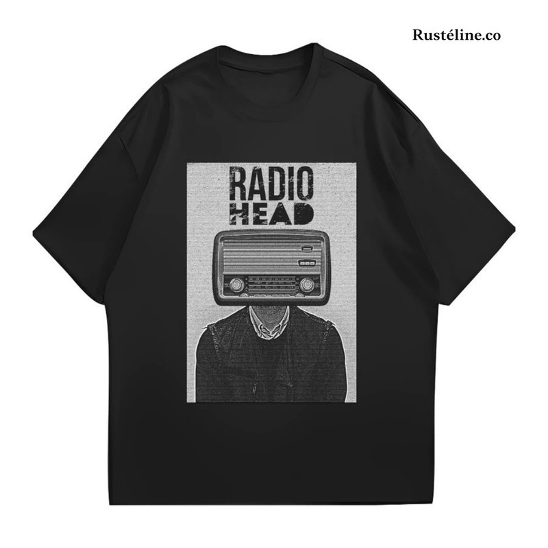 Kaos Radiohead Rusteline.co Original - T-Shirt Musik Alternative Rock Pria Wanita Sablon Combed 24s