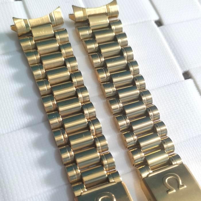STRAP TALI JAM TANGAN RANTAI OMEGA SIZE 18MM DAN 20MM WARNA GOLD