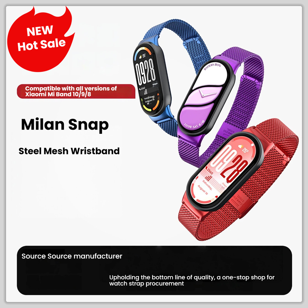 Magnetic Strap for Mi Band 10 9 8 Metal Milanese Bracelet Mi Band 9 Wristband for Mi Band 10 Mi Band