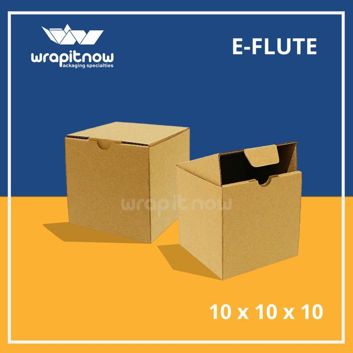 (20 Pcs) Kardus Eflute 10x10x1 Toples Gelas Box Packing Olshop Lilin Tumblr Mug Pabrik Dus Souvenir