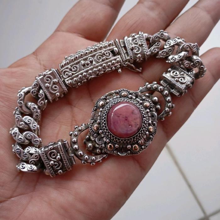 Gelang Rantai Ruby Star Perak Silver 925