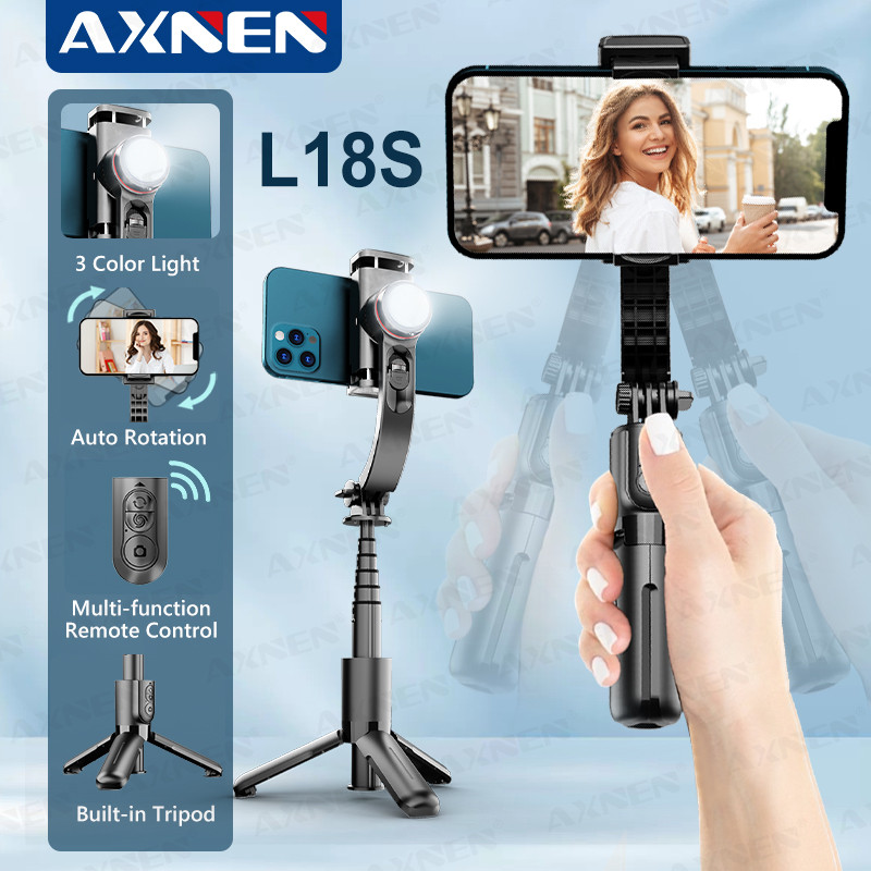 L18S Handheld Gimbal Stabilizer for Android iPhone Smartphone, 360 Rotate Shot Selfie Stick Monopod