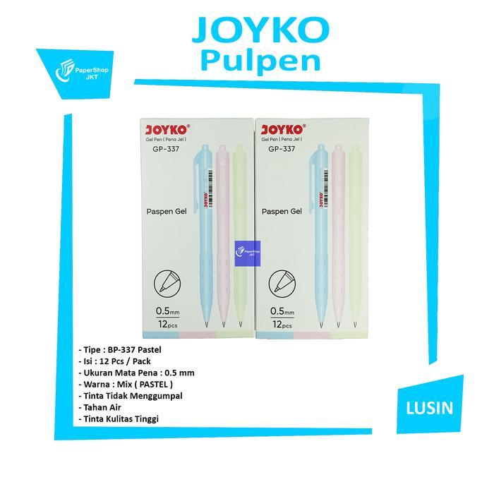 Terbaru Joyko Pulpen Gel Pen Gp-337 Paspen Gel Hitam - Lusin