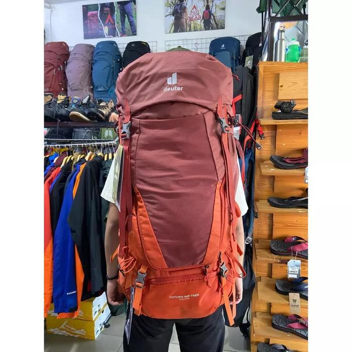 Tas Carrier Deuter Air Trek 60 +10 Liter Camping Hiking / Ransel Keril Gunung - Oren