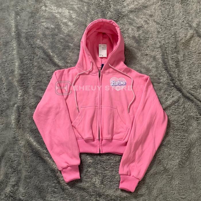 cnm Zipper Crop Barbiie Mini Logo - Crop Sweater Women Cropped Jacket Resleting Mini Logo