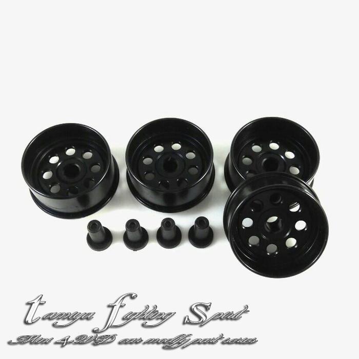 Miniso Toys - Rep Velg Alu Tamiya 4Pcs Large Light Wheight Aluminium 94732 Velg Alu 8S Black