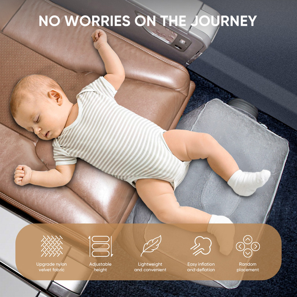 Airplane Foot Rest Travel Foot Rest Pillow Inflatable Travel Foot Rest for Airplanes Adjustable