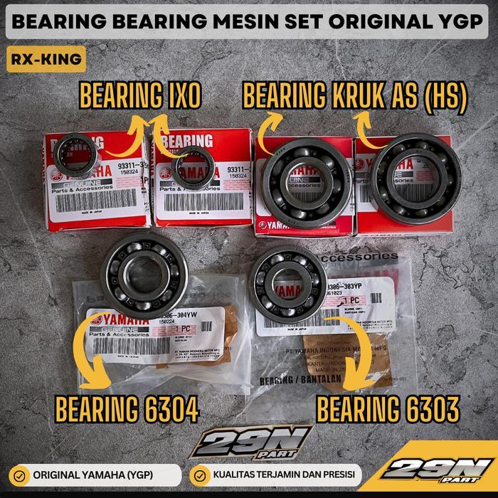 Bearing Laher Set Mesin Rx King Kruk As Rasio Fullset Original Yamaha 93306-304X5 93306-20529