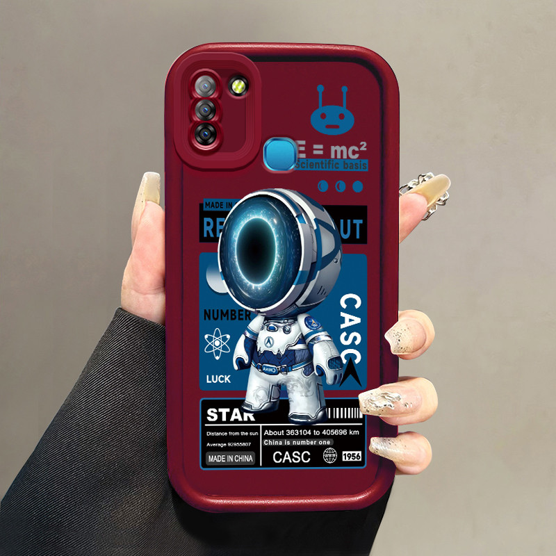 Casing Hp untuk Infinix Smart 5 Smart 6 Ram 3 Hot 10 Lite Case NASA Astronaut Cesing pelindung Kasin