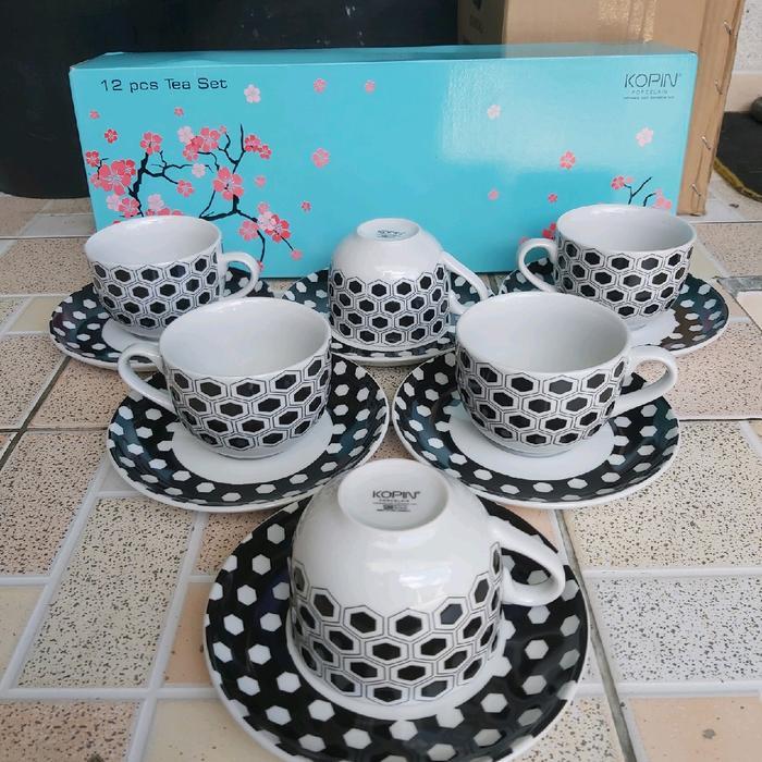 KOPIN Tea Set / Cangkir Set Porcelain 12 Pcs Coffee