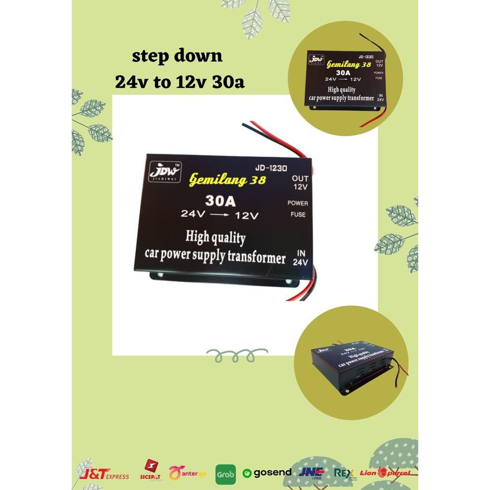 Step Down 30 A DC 24 V - 12 V Car Power Supply Transformer Converter