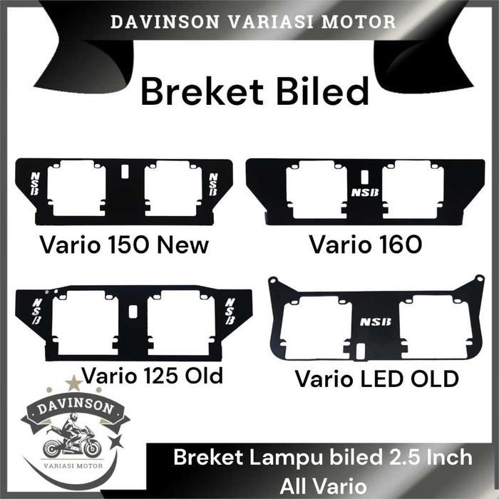 Breket Dudukan Lampu Projie Biled 2,5 inch HID Vario 160/Vario 125 OLD/Vario LED OLD/Vario 150-125