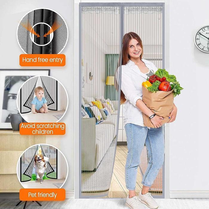 Taffhome Tirai Pintu Anti Nyamuk Kelambu Magnetic Door - Cny-121 - Hitam