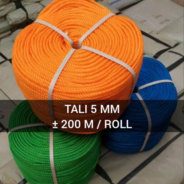 tali tambang plastik 5mm roll / tambang 5mm 1 roll