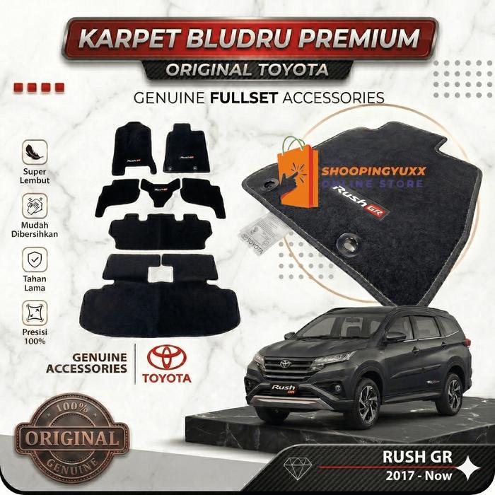 Karpet Mobil Rush GR 2017-2025 Full Set Original Bludru Bawaan Dealer - Aksesoris Ori