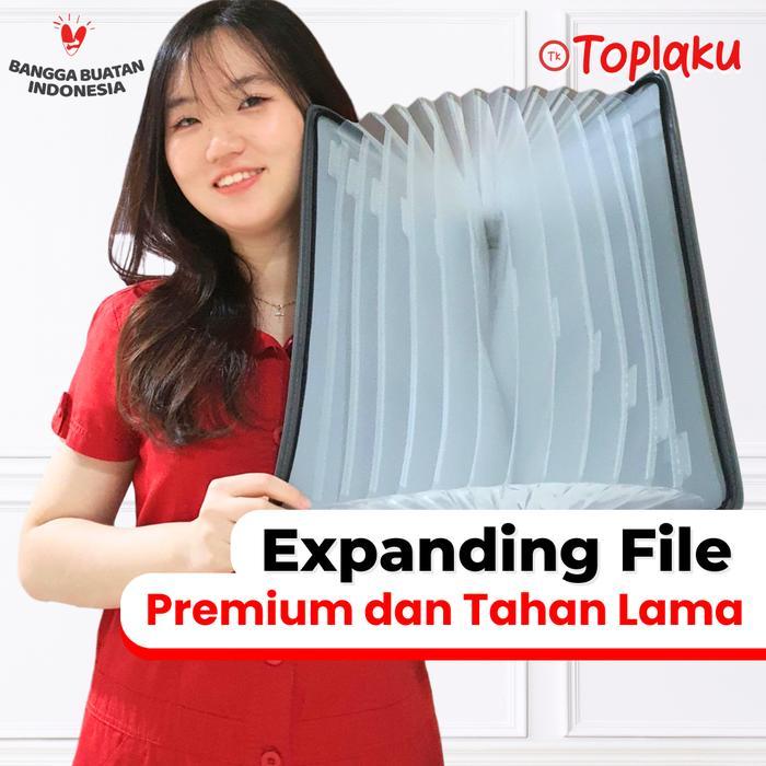 Map Harmonika Expanding File 13 Sekat Kulit Anti Air Tas Dokumen Keeper F4 Document File Tempat