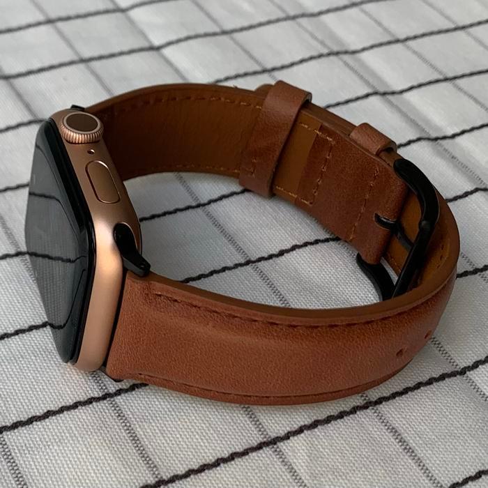 Premium Leather Strap Kulit Iwatch Apple Watch 38Mm 40Mm 41Mm 42Mm 44Mm 45Mm Original