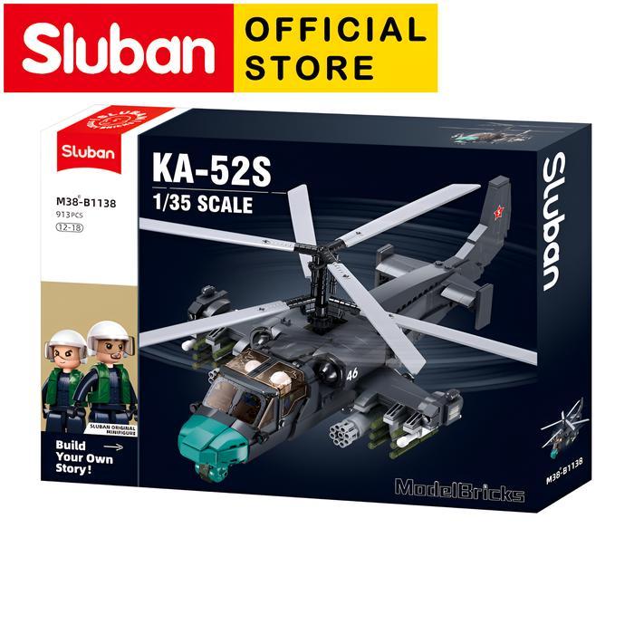 Mainan Brick Sluban Helikopter Tentara Army KA-52S M38 B1138
