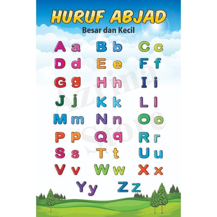 [BIG SIZE] Poster edukasi anak mengenal Abjad Huruf Besar dan kecil