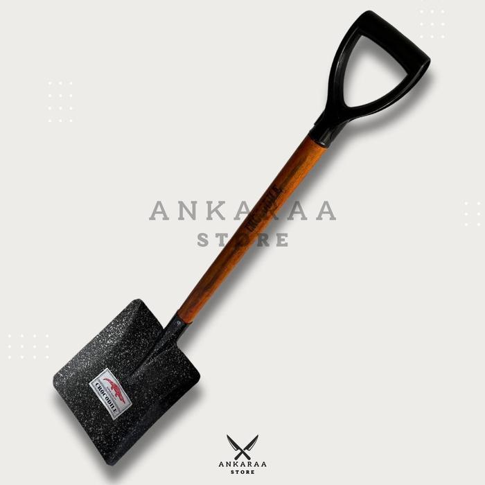 Sekop Pasir Baja Asli Cap Crodode / Scop Pasir Baja Gagang Kayu / Sekop Pasir Proyek / Sendok Pasir