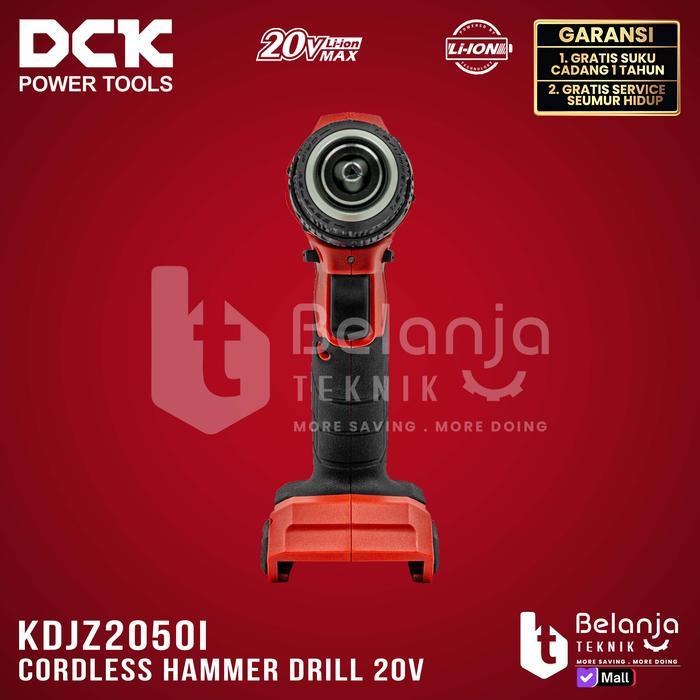 DCK Cordless Hammer Drill KDJZ2050i EM 20V Bor Impact Baterai KDJZ 2050i Torsi 50Nm Multifungsi Bor