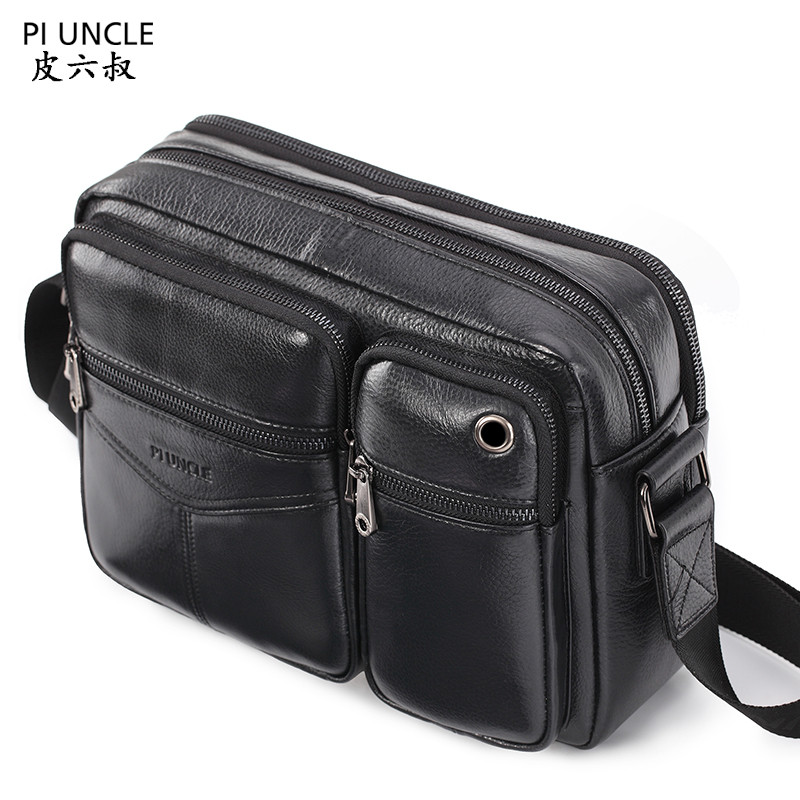 PI UNCLE Brand Genuine Leather Shoulder Bag For Men Crossbody Bag Male Small Messenger Bags Business