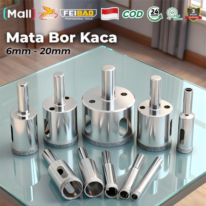 FEIBAO Alat Pemotong Lubang Kaca Keramik Marmer Granit Berlapis Intan Tahan Lama , (6mm-20mm)