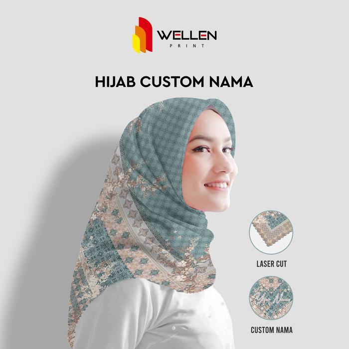 WELLEN PRINT - Cetak Hijab scarf voal ultrafine premium / jilbab custom nama logo Terbaru
