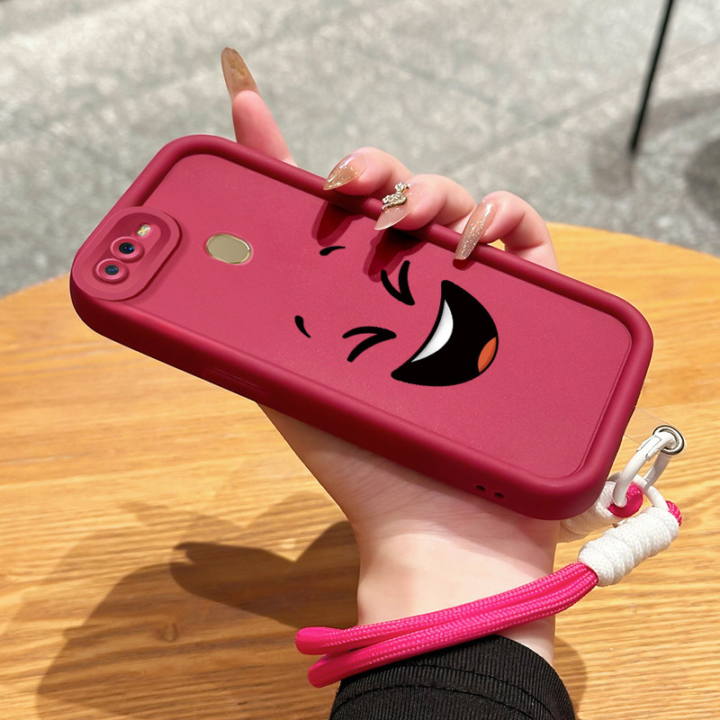 Casing Hp untuk OPPO A7 A5s A12 A12s A11K Case Casing HP Softcase Ponsel Soft Shell dengan Tali Sili