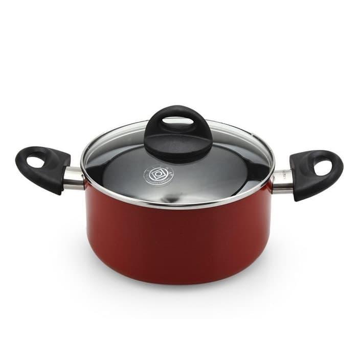 Supra Rosemary / Dutch Oven 24cm Panci Teflon + Tutup Kaca 24 cm