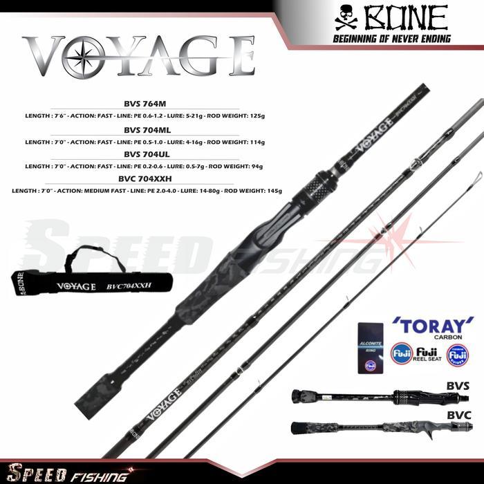 Joran Pancing Bone Voyage Saltfinesse Travel Rod Spinning Baitcasting