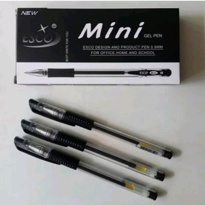 pulpen gel esco mini bolpoin 1 pack isi 12 pcs