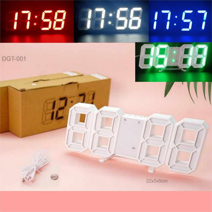 Jam Meja Digital LED 3D / Jam Dinding LED 3D