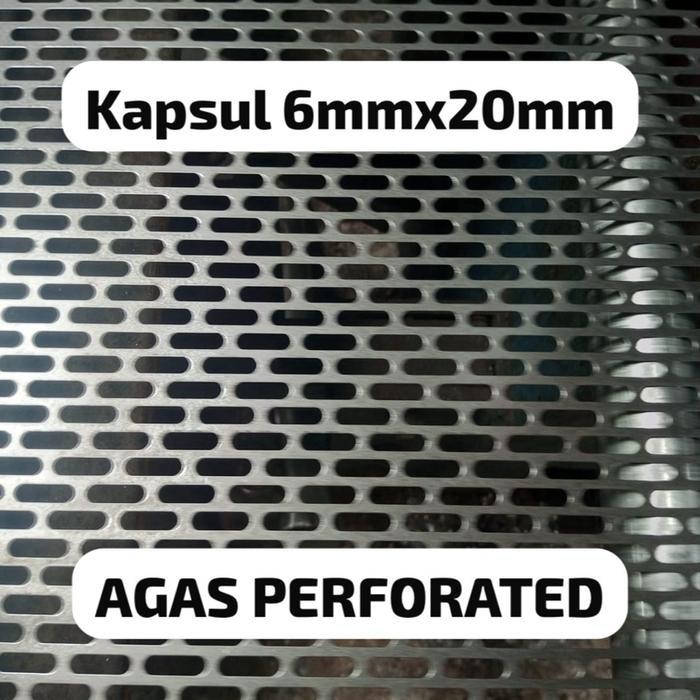 Plat Lubang Besi Perforated Kapsul 5X30Mm & 6X20Mm