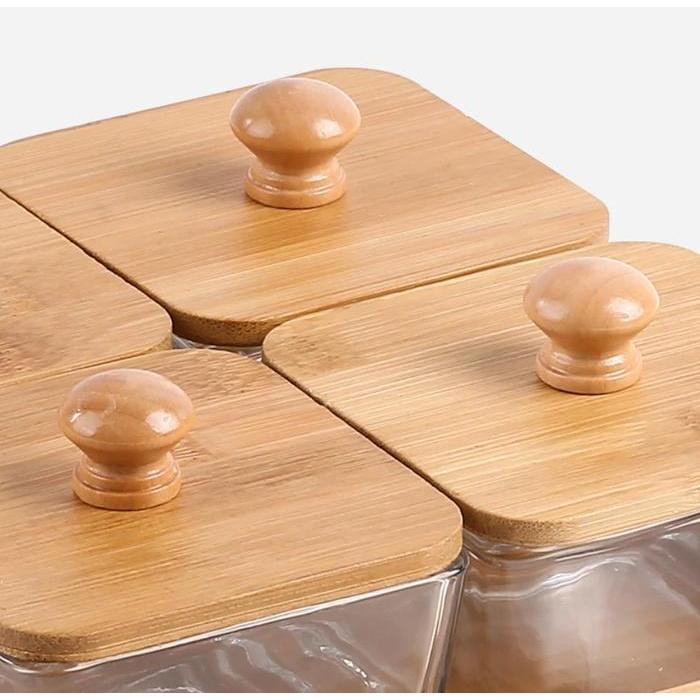 set toples kaca set wadah saji kaca Fruit tray