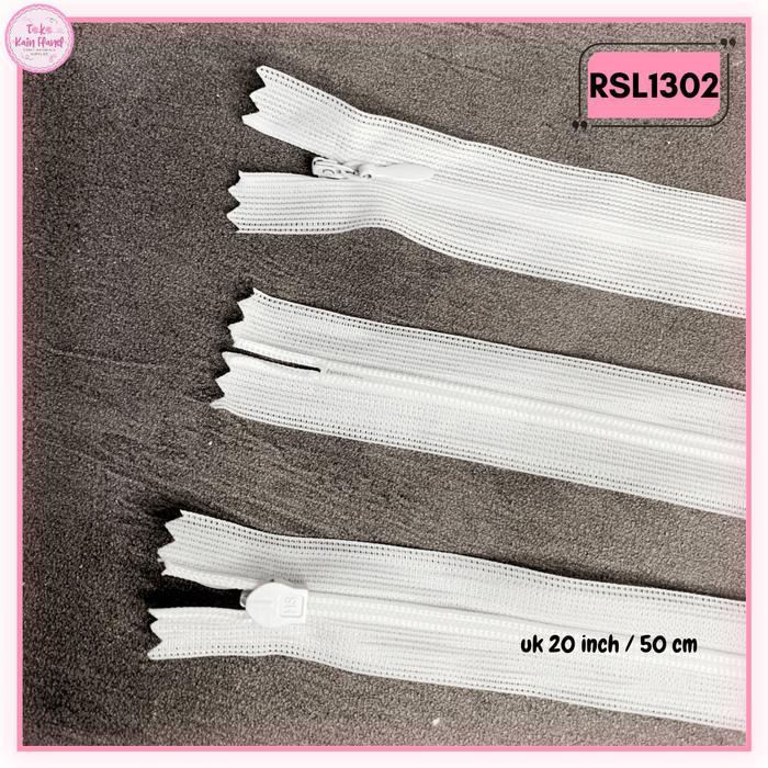 RSL13 Resleting Jepang YKK Uk 20 Inch / 50cm Putih - J 7000