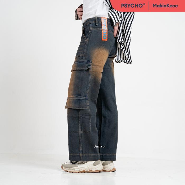 JINISO PSYCHO - 553 HIGHWAIST CARGO LOOSE JEANS PRIA