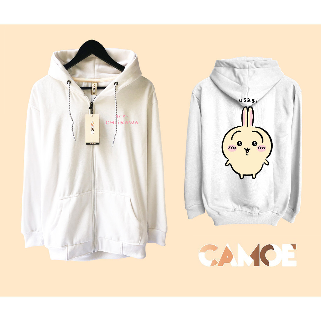 Jaket Hoodie Zipper Chiikawa Nanka Chiisakute Kawaii Yatsu Character Usagi