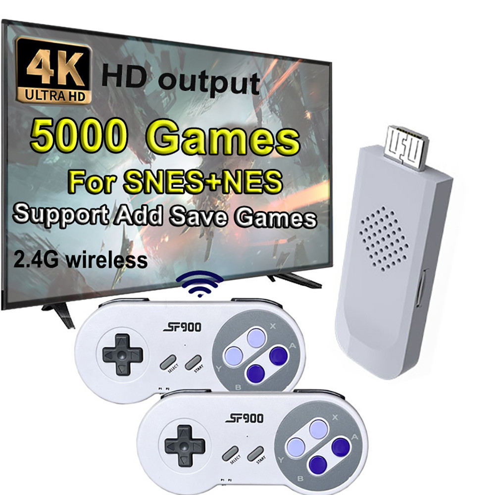 HD Video Game Stick With 5000 Games SF900 Classic Retro Game Console for SNES Wireless Controller 16