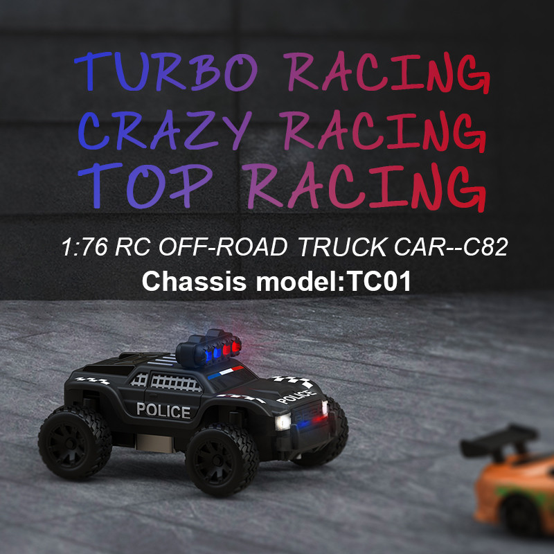 Turbo Racing 1:76 C82 RC Truck Car Mini Full Proportional RTR Car Toys With Cool Lights for Kids And