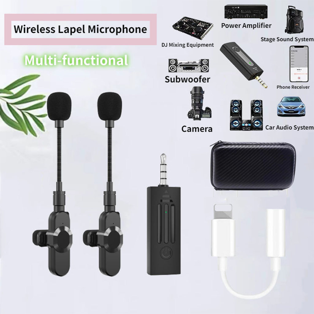 JOCEEY Wireless lavalier Camera microphone,Wireless Microphone for PC laptop, Phone Mic for Recordin