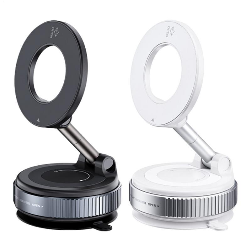 Vacuum Magnetic Car Phone Mount Foldable Suction Cup Car Mobile Holder Retractable Navigation Stand