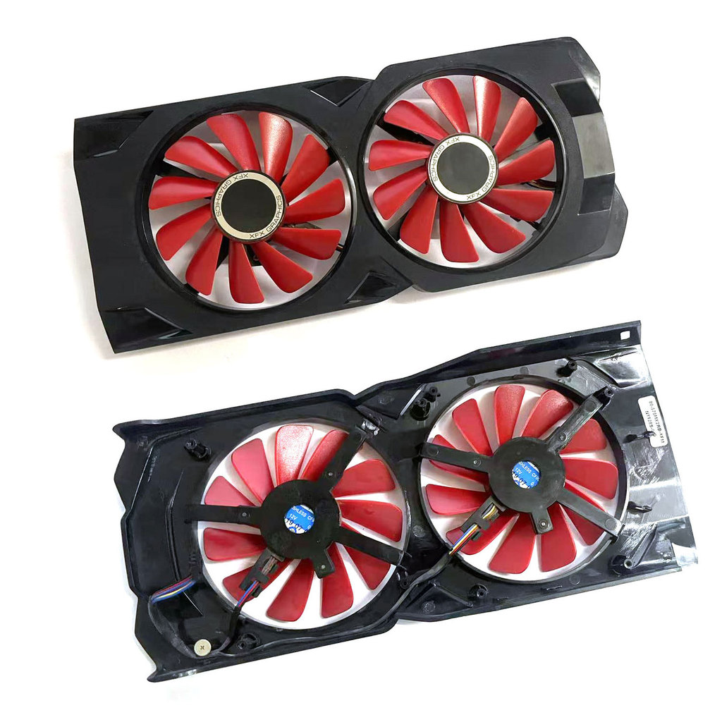 New 85MM 4PIN fan and case FDC10U12S9- CF9010H12S GPU cooler for XFX RX 470 570 588 2048SP 4GB Black