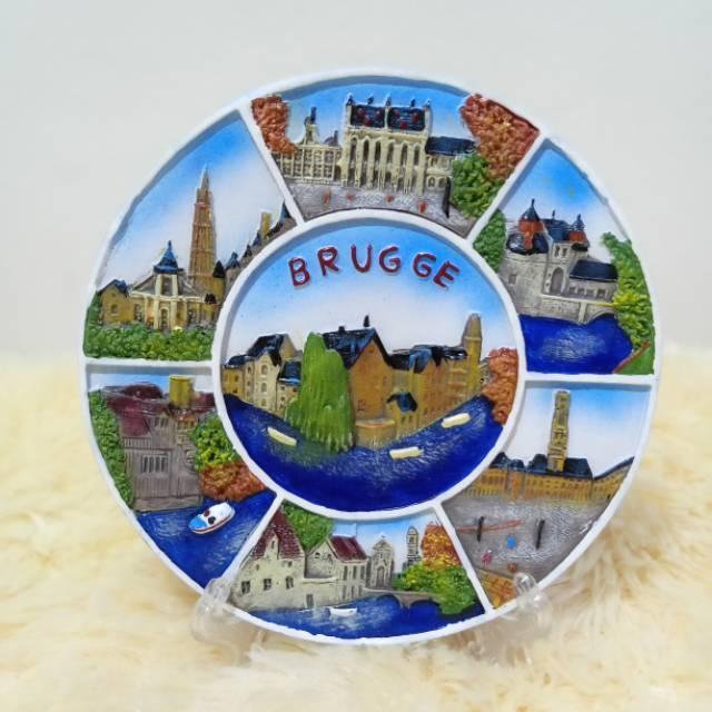 Top Pajangan Souvenir Piring Negara Belgia Belgium Brugge
